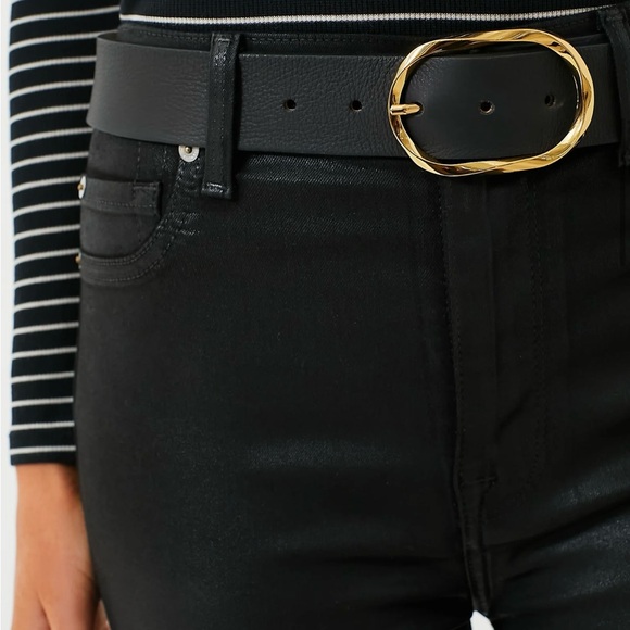 NWT 7 For All Mankind The Black Coated High Waist Ankle Skinny, 27 - Picture 5 of 16